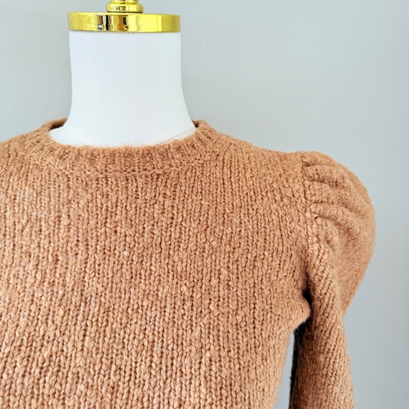 Derek Lam 10 Crosby Locken Puff Sleeve Sweater in Camel, Sz S - Picture 7 of 8